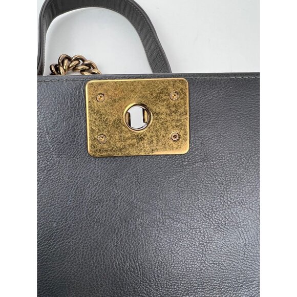 Chanel Small Boy Flap Quilted Goat Hair Gray Leather Shoulder Bag RARE - Picture 9 of 16